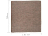 Outdoor Flatweave Rug 140x200 cm Brown 340789