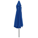 Garden Parasol Azure Blue 100% polyester, metal Large Collapsible 47385