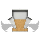 Chicken Feeder Silver 40.5 x 45 x 41 cm Galvanised Steel 874668