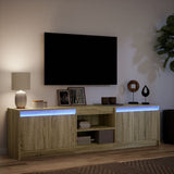 TV Cabinet with LED Sonoma Oak 180x34x50 cm Engineered Wood 3307914