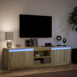 TV Cabinet with LED Sonoma Oak 180x34x50 cm Engineered Wood 3307914