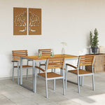 Garden Dining Set 5 pcs Grey and brown Solid acacia wood 3284361