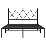Metal Bed Frame without Mattress with Headboard Black 120x190cm 376499