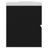 Sink Cabinet with Built-in Basin Black Engineered Wood 3071541
