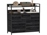 Rustic Chest of Seven Fabric Drawers - Black T3398P342220