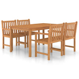 ZNTS 5 Piece Garden Dining Set Solid Teak Wood 3059935