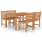 Garden Dining Set Warm Teak Brown Solid Teak Wood Medium Durable 3059935