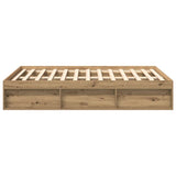 Bed Frame without Mattress Artisan Oak 160x200cm Engineered Wood 3328853