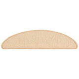 Stair Mats 15 pcs 56x17x3 cm Cream Half Round 149853