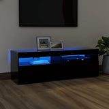 TV Cabinet with LED Lights Black 120x35x40 cm 804374