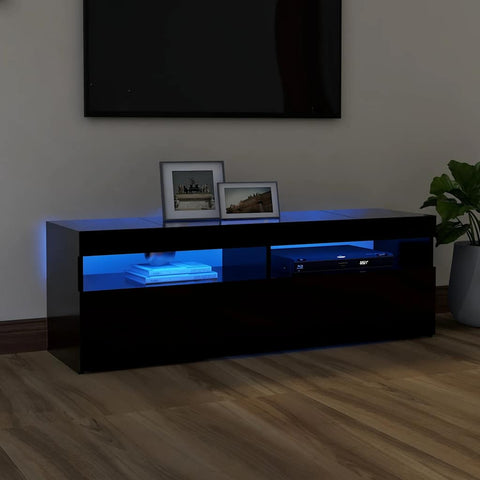 TV Cabinet with LED Lights Black 120x35x40 cm 804374