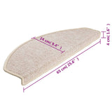 ZNTS Carpet Stair Treads 15 pcs Taupe 65x24x4 cm 133890