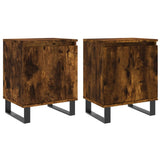 Bedside Cabinets 2 pcs Smoked Oak 40x30x50 cm Engineered Wood 826855