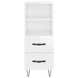 Sideboard High Gloss White 34.5x34x90 cm Engineered Wood 828662
