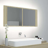 804983 LED Bathroom Mirror Cabinet Sonoma Oak 100x12x45 cm Acrylic