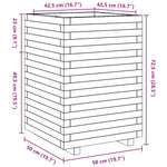 ZNTS Garden Planter 50x50x72.5 cm Solid Wood Pine 3282574