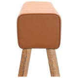 Bench 110 x 30 x 45 cm Real Leather Brown 42042111