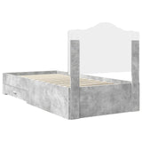 Bed Frame Concrete Grey 100 x 200 cm Engineered Wood 3413642