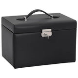 Jewellery Box 3-Layer with Mirror Lockable Black 26x18x17.5 cm 4103559