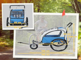 2 Seat Bike Trailer with 5 Point Harness, Baby Bike Stroller with Safety Flag, Reflectors, for 18 T3398P348586