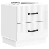 Bedside Cabinet High Gloss White 43 x 34.5 x 44.5 cm 895223