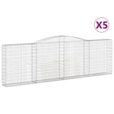Arched Gabion Baskets 5 pcs 400x30x120/140 cm Galvanised Iron 3146882