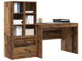 Desk with Drawer with Shelf with Storage 2 pcs Old Wood 3337359