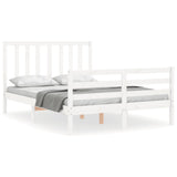 Bed Frame without Mattress White 140x200 cm Solid Wood Pine 3193792