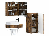 Bathroom Cabinet Set 4 pcs Smoked Oak 50 x 14.5 x 70 cm 3407387