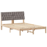 Bed Frame with Headboard Taupe 140 x 200 cm Solid Pine Wood 878817