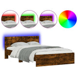 Bed Frame Smoked oak Engineered wood, plywood 140x190 cm 3207627