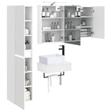 Bathroom Furniture Set 5 pcs White Engineered Wood and Glass 3407263