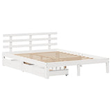 Bed Frame with Drawers without Mattress White 135x190 cm Double 3302001