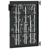 Garden Gate with Lock Black 85 x 150 cm Powder-coated steel 42015871