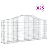 Arched Gabion Baskets 25 pcs 200x30x80/100 cm Galvanised Iron 3145425