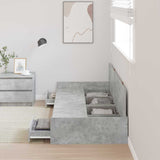 Bed Frame with Drawer Concrete Grey 90 x 200 cm Engineered Wood 3335232