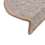 Stair Mats 15 pcs 56x17x3 cm Light Brown Half Round 133878
