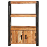 Bookshelf with Doors Brown Solid Acacia Wood and Metal 4104770