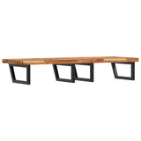 Basin Shelf Wall Mounted Steel and Solid Wood Acacia 3302871