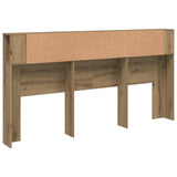 Headboard Cabinet Artisian Oak 200x18.5x102.5 cm Engineered Wood 856887