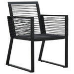 ZNTS 5 Piece Outdoor Dining Set PVC Rattan Black 3060215