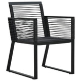 ZNTS 5 Piece Outdoor Dining Set PVC Rattan Black 3060215