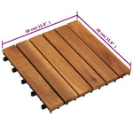 Decking Tiles Vertical Pattern 30 x 30 cm Acacia Set of 20 271790