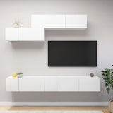 6 Piece TV Cabinet Set White Engineered Wood 3078730