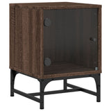 Bedside Cabinets with Glass Doors 2 pcs Brown Oak 35x37x50 cm 836531