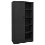 Office Cabinet with Sliding Door Anthracite 90x40x180 cm Steel 335961