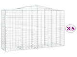 Arched Gabion Baskets 5 pcs 200x50x160/180 cm Galvanised Iron 3145706