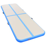 Inflatable Gymnastics Mat with Pump 800x100x10 cm PVC Blue 91928