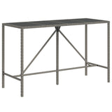 11 Piece Garden Bar Set with Cushions Grey Poly Rattan 3203932