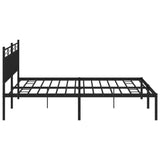 Metal Bed Frame without Mattress with Headboard Black 180x200cm 373695